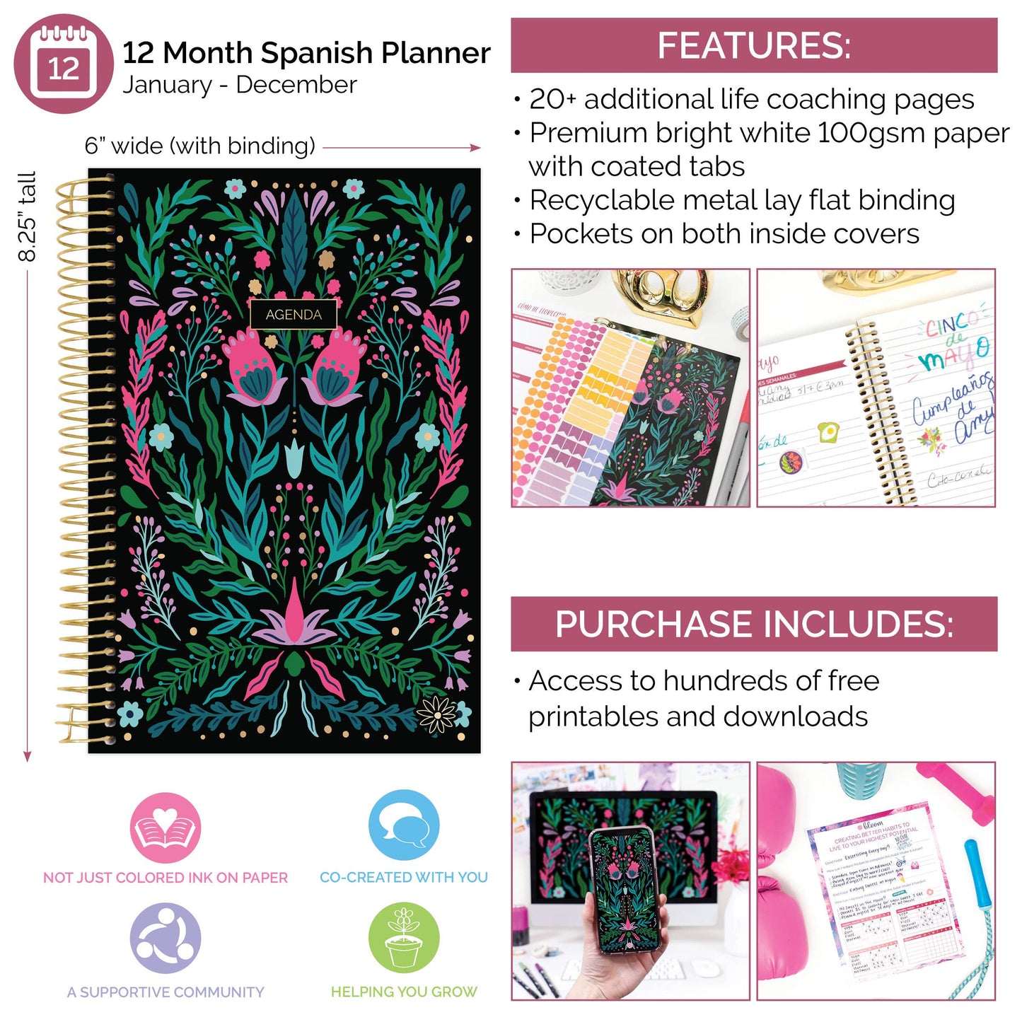 Undated Spanish Planner