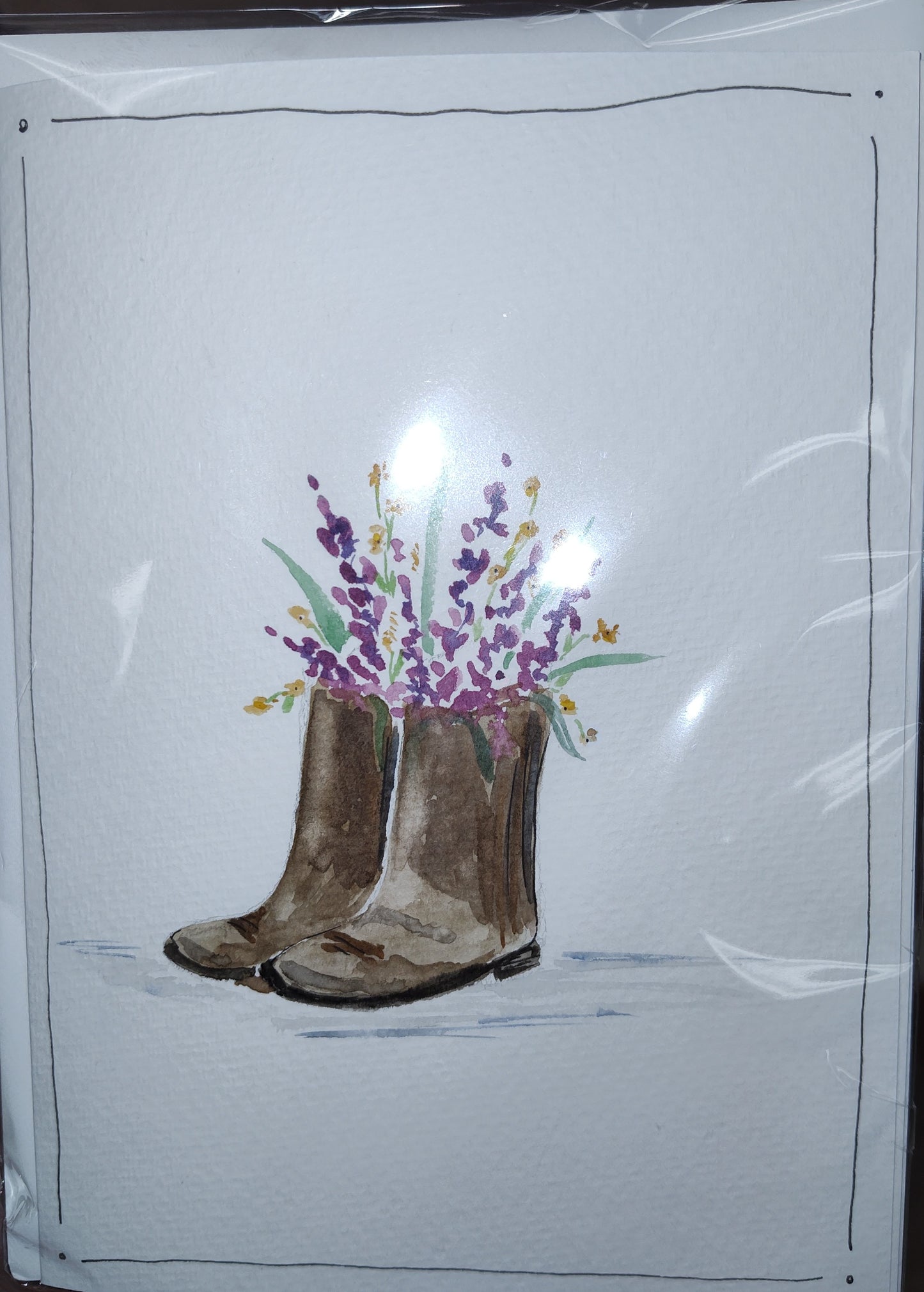 Hand Painted Watercolor Greeting Card