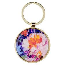 Metal Keyring in Tin: A Sweet Friendship (Watercolor Garden Collection)